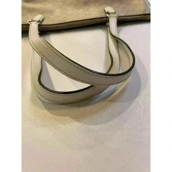 Coach Signature Zip Tote Back Light Khaki Beige Ran White Purse Shoulder Bag - Picture 12 of 13